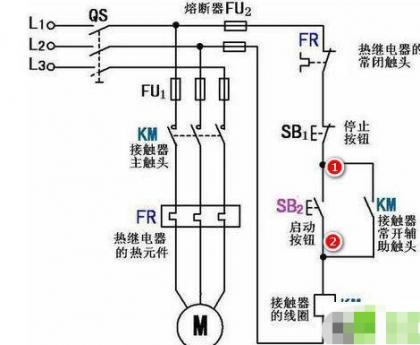 自锁启停控制电路图图片